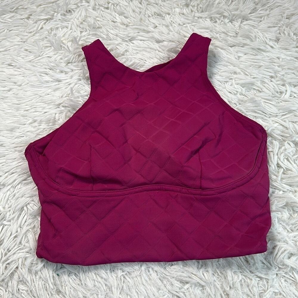 Lululemon Diamond Grid Swim Top *C/D Cup Magenta Purple